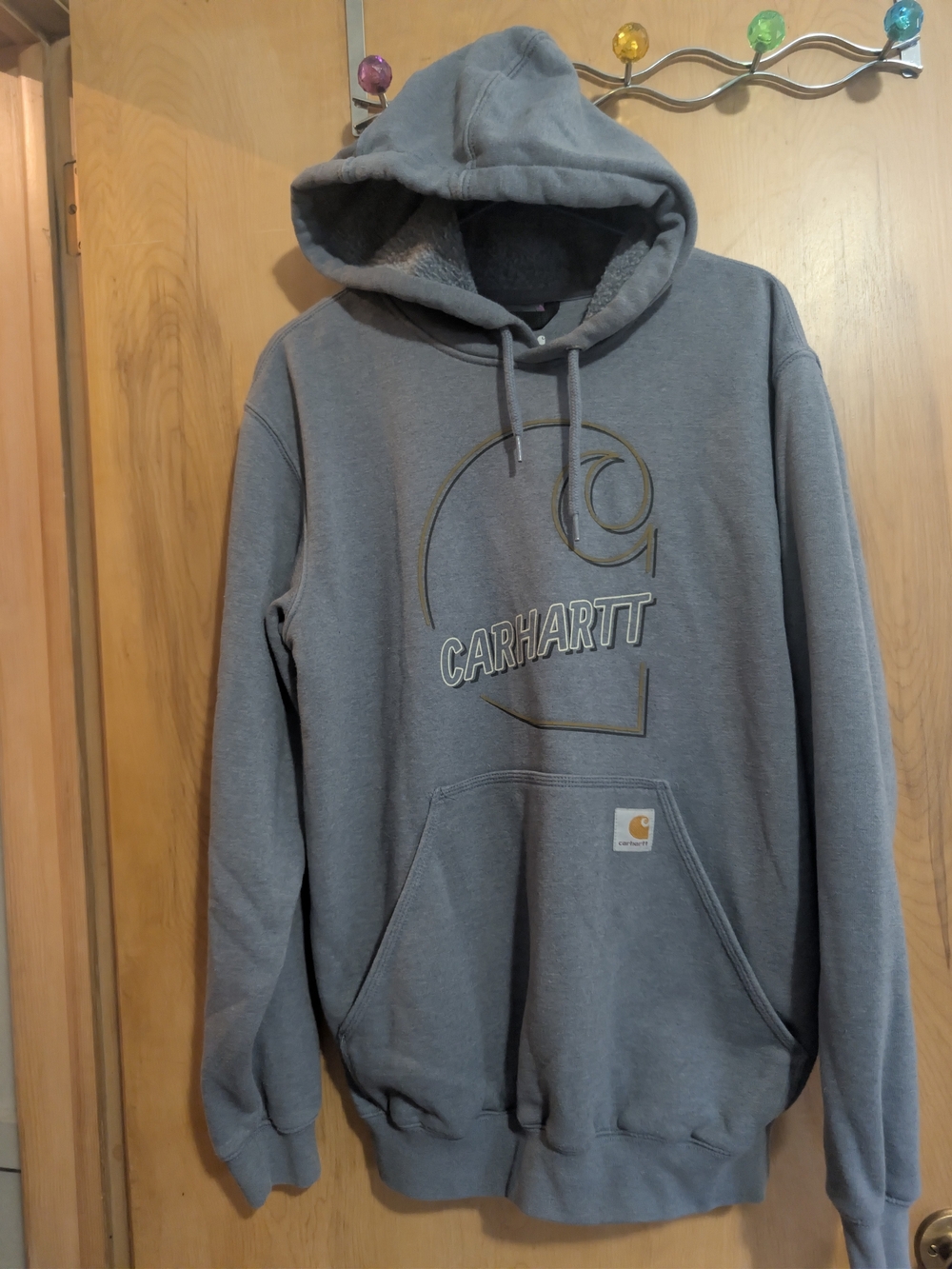 Carhartt Men’s Gray Logo Crewneck Hoodie
